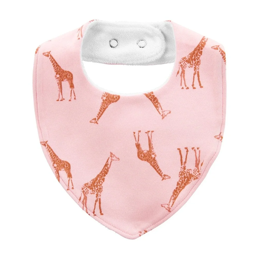 Carter's Child of Mine Baby Bandana Bibs Cheetah Giraffe 3-Pack Snap Closure NEW